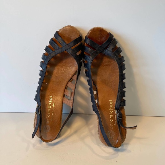 Eric Michael Black Kamielle Suede Espadrille wedge 40 - Picture 5 of 9